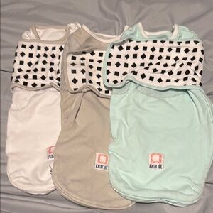 Nanit Baby Swaddle Set - White, Gray, Mint